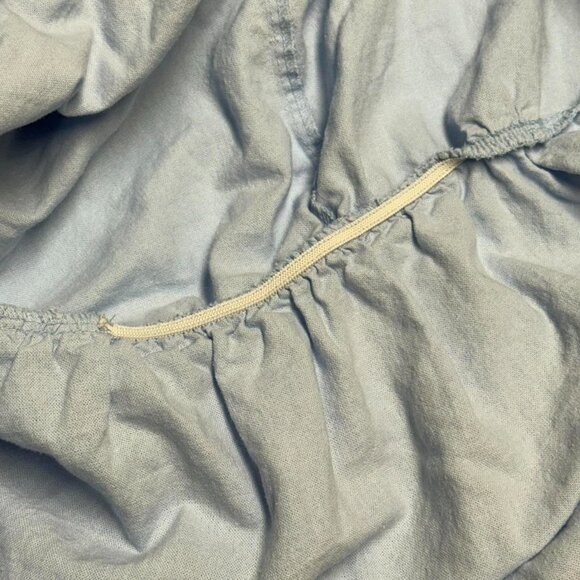 Isabel Maternity Women Dress XL Mini Short Sleeve Blue Linen Ingrid & Isabel - Picture 2 of 8